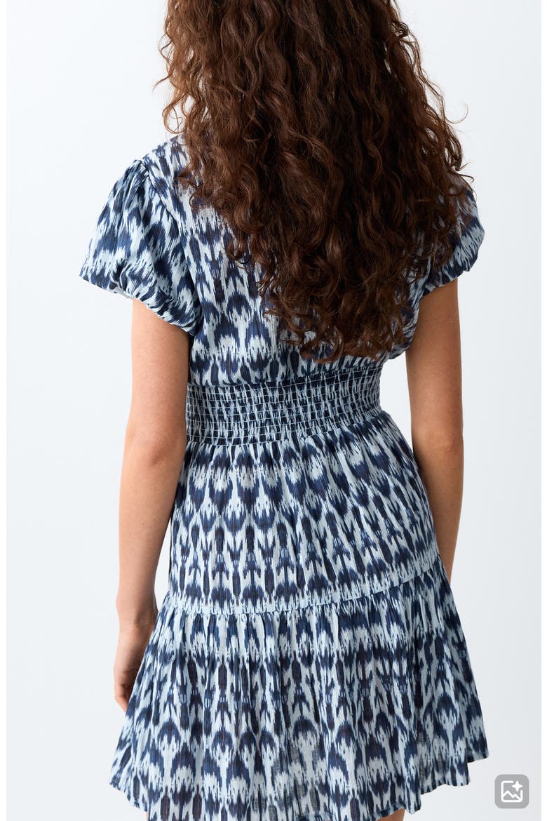 Print Smocked Minidress