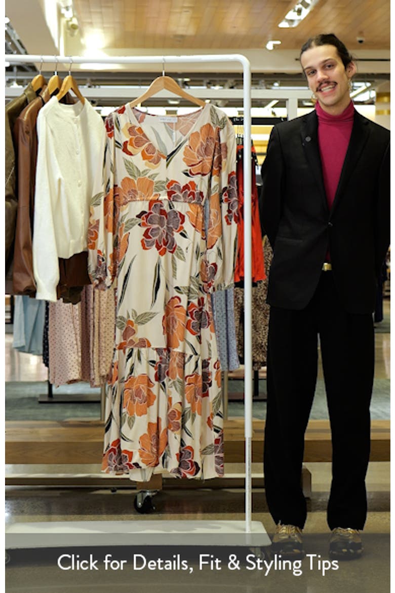 Cerwin Floral Print Long Sleeve Maxi Dress