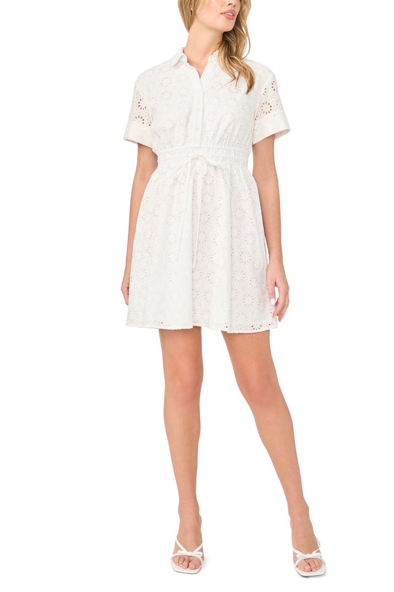 Eyelet Cotton Minidress