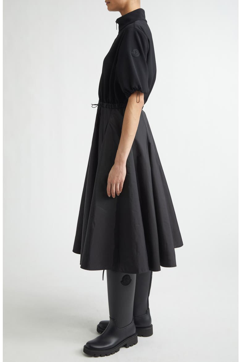 Mixed Media Technical Midi Shirtdress