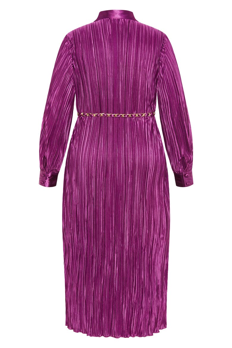 Andi Long Sleeve Plissé Maxi Shirtdress