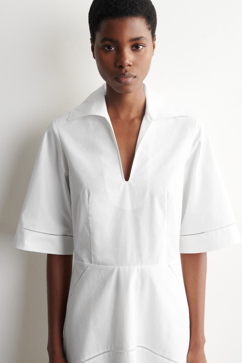 Embroidered Pima Cotton Midi Dress