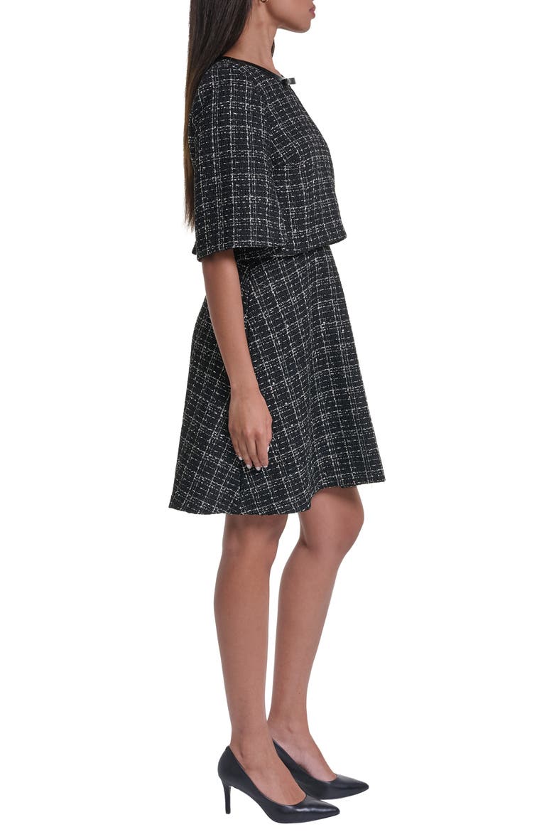 Sequin Plaid Tweed Dress