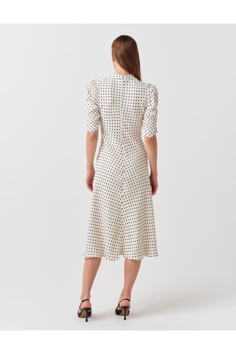 Mia Crepe Polka Dot V-Neck Midi Dress