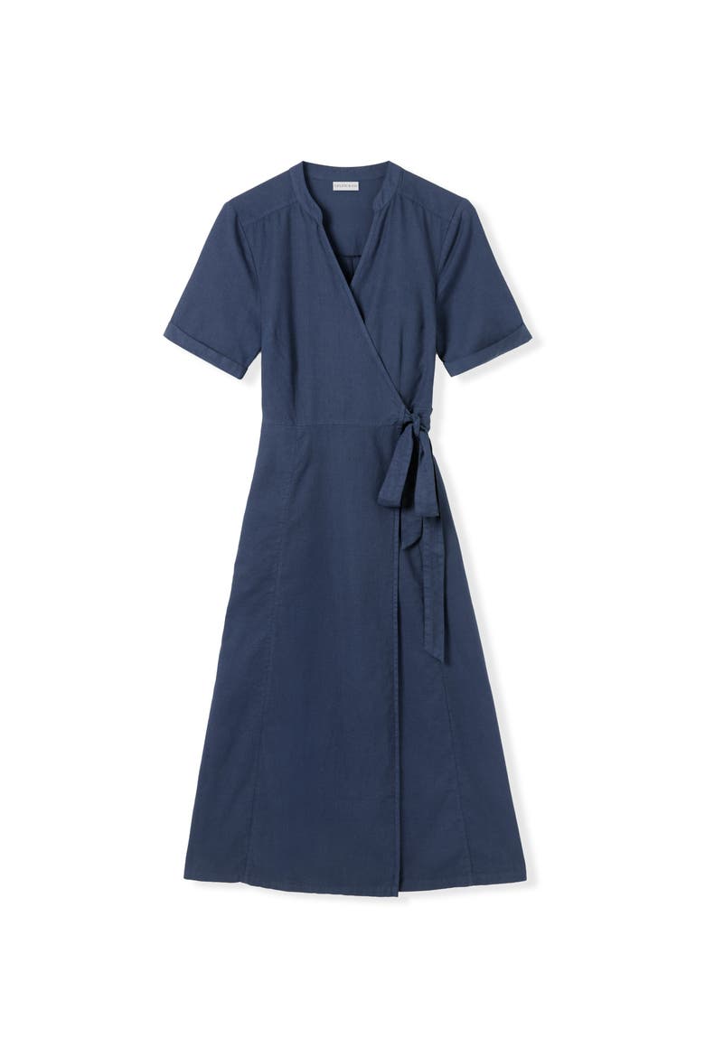 Luxurious Linen Wrap Midi Dress