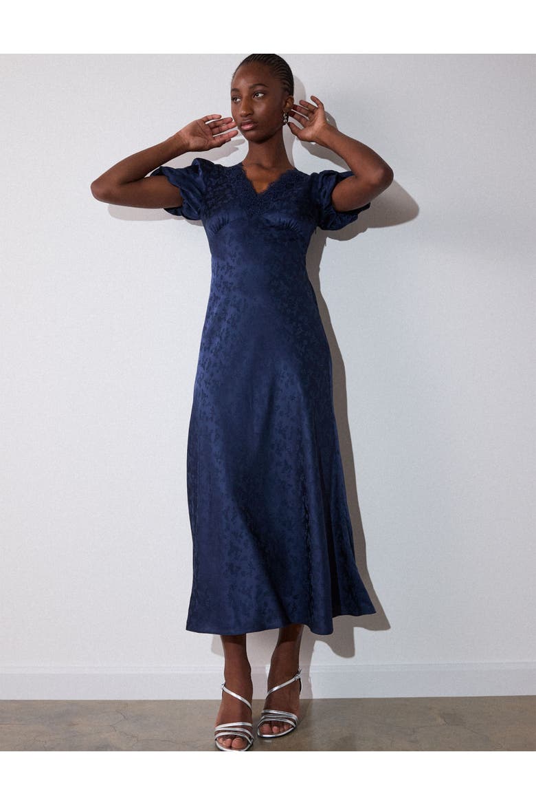 Jacquard V-Neck Midi Dress