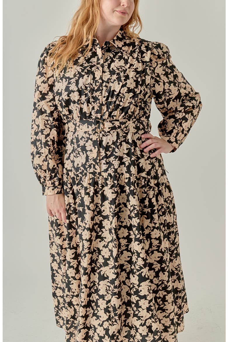 Floral Print Cotton Midi Dress