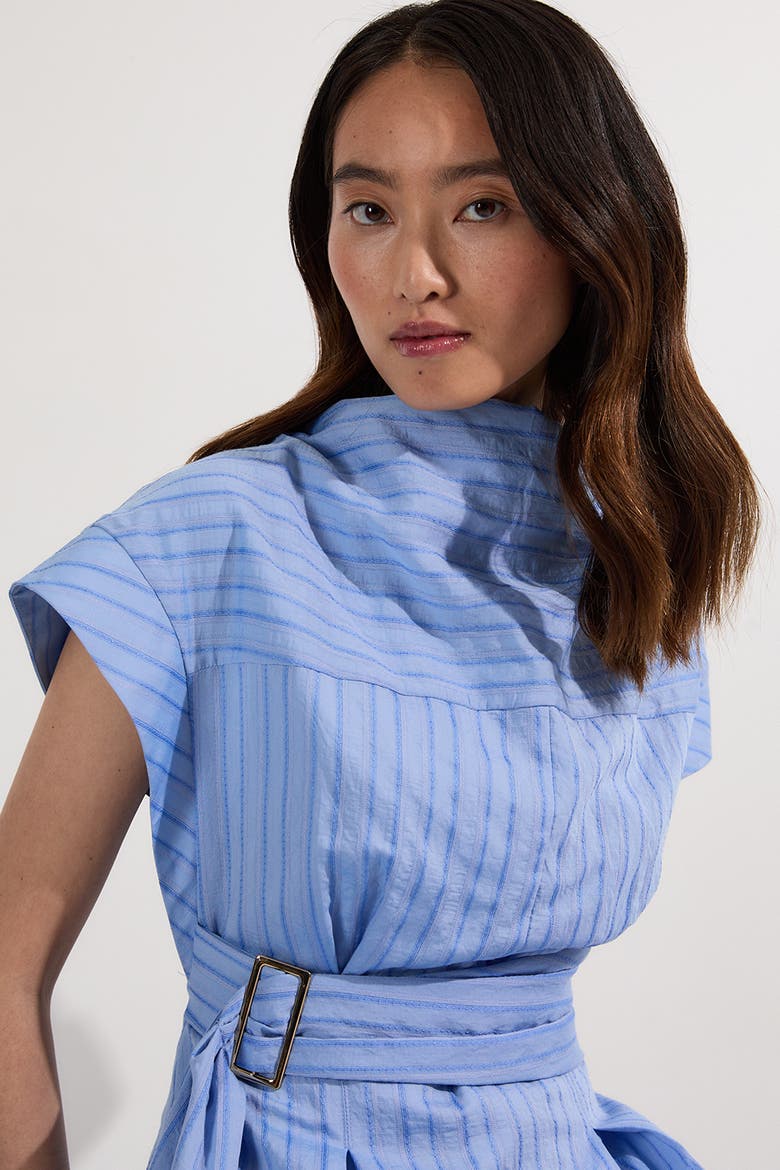 Belted Woven Midi Shirt Dress