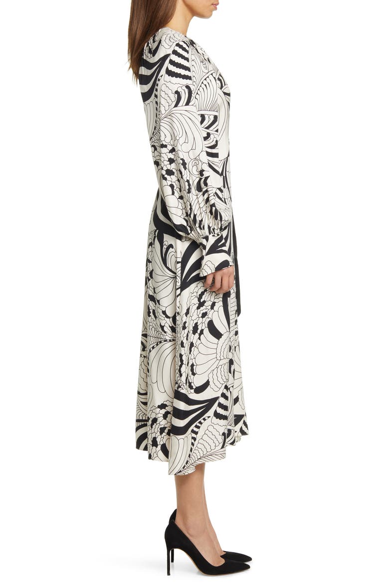 Emmieeh Belt Detail Long Sleeve Midi Dress