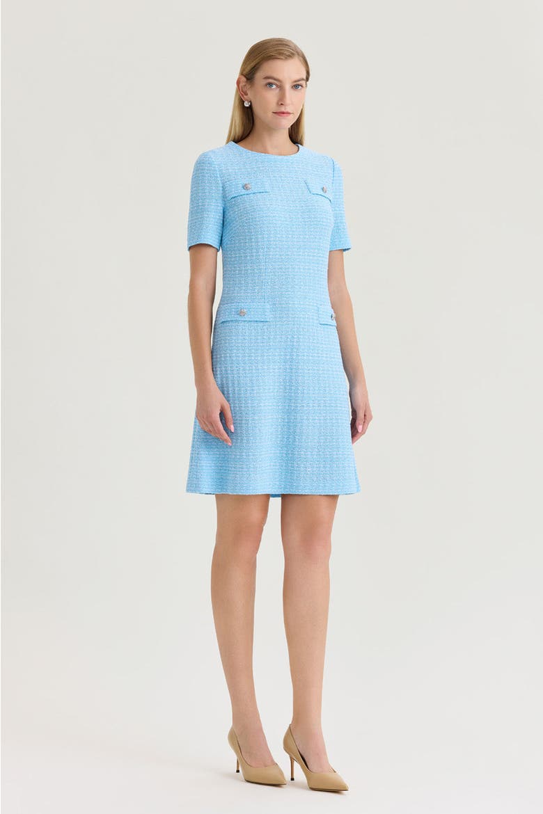 Family Savvy A-Line Tweed Texture Above-the-Knee Dress