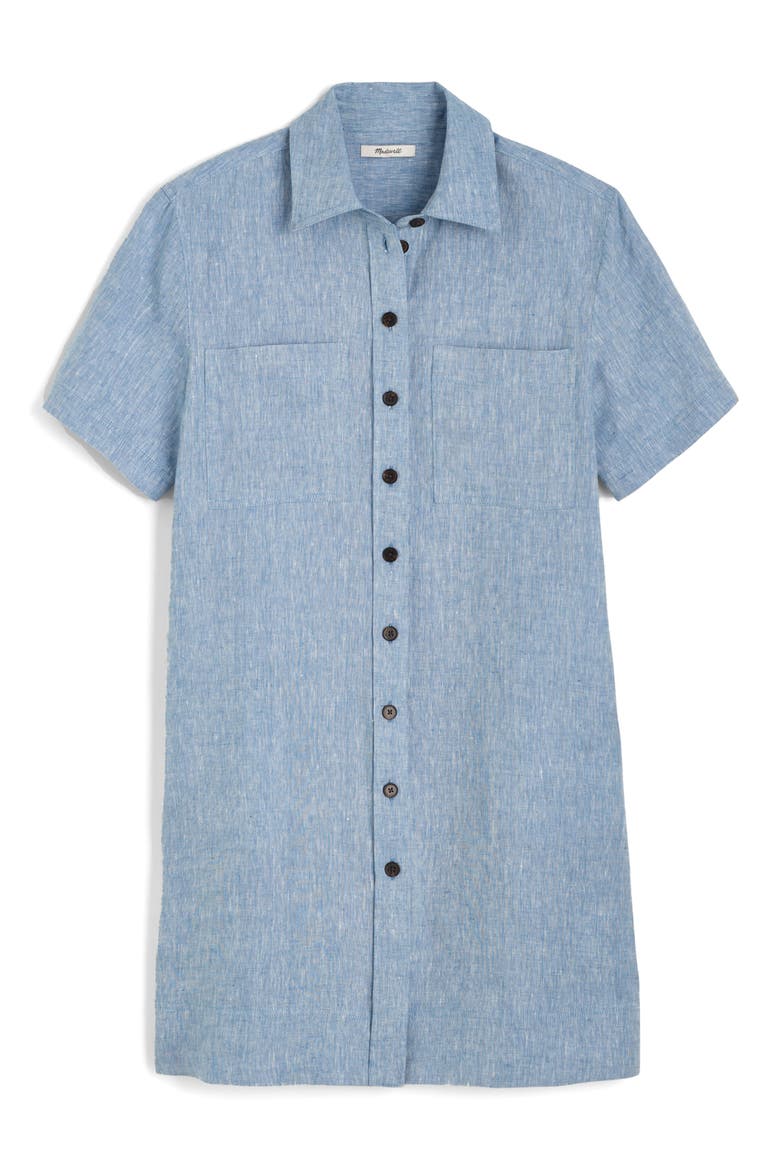 Relaxed Linen Mini Shirtdress
