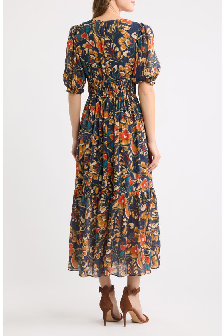 Textured Shirred Maxi Dress
