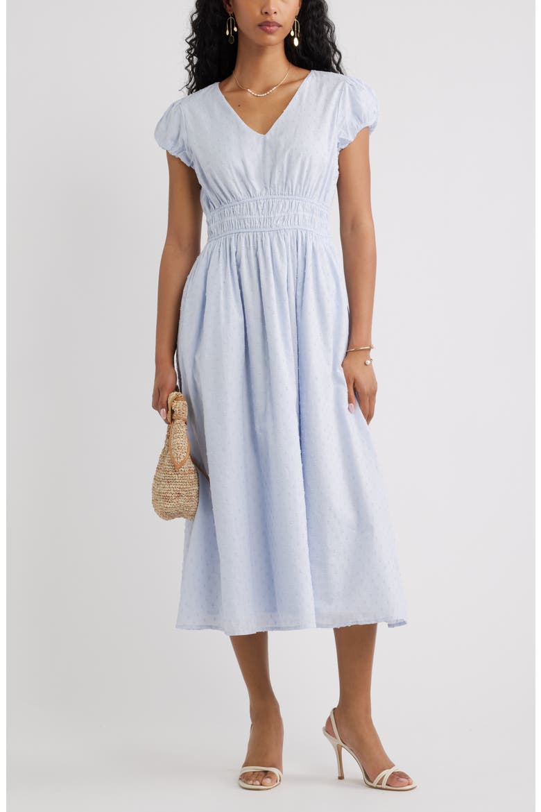 Puff Sleeve Midi Dress