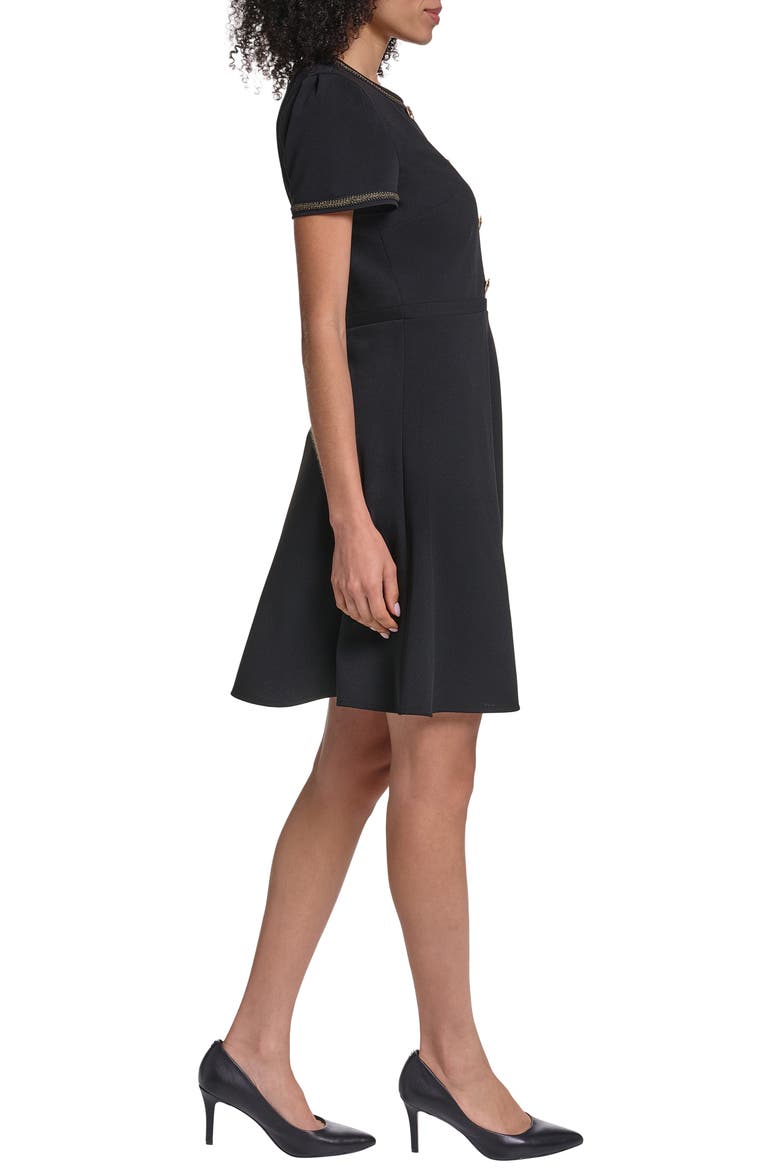 Metallic Detail Scuba Crepe Sheath Dress