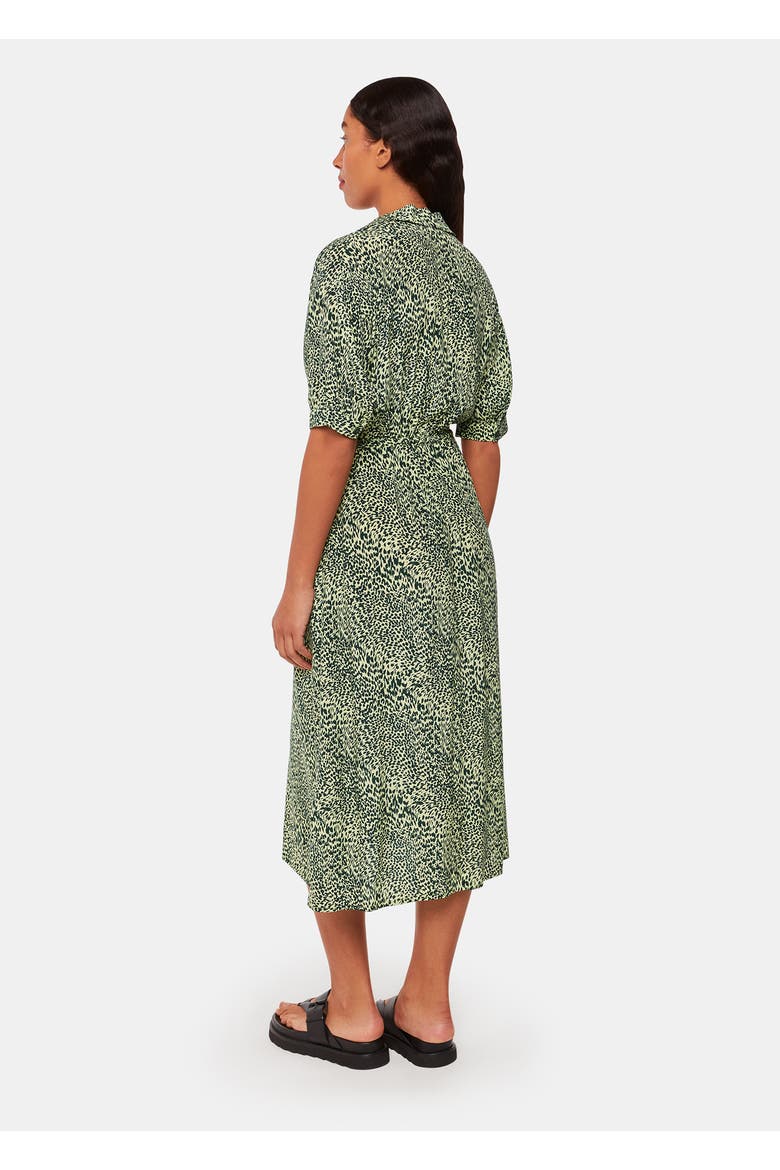 Diagonal Leopard Print Midi Dress