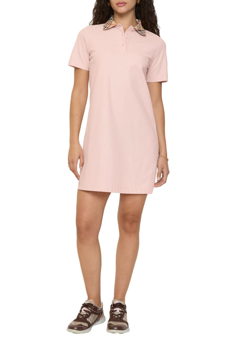 Iris Check Collar Cotton Piqué Polo Shirtdress