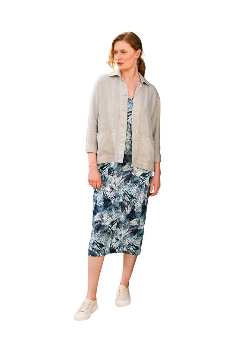 Linen Blend Midi Dress