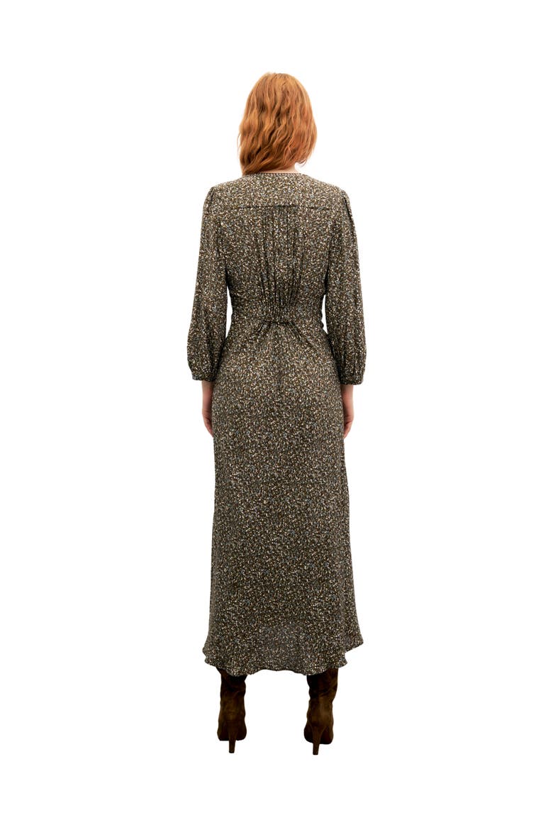 Caryl Abstract Print Midi Dress