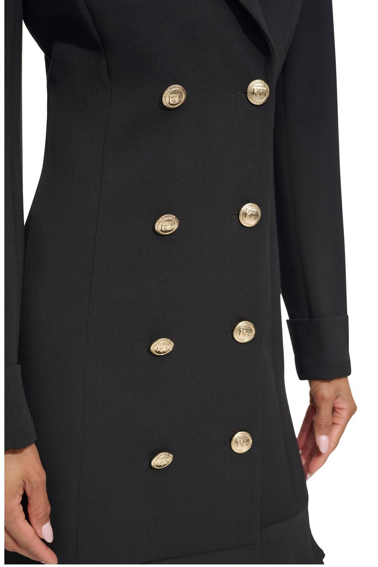 Double Breasted Long Sleeve Scuba Crepe Blazer Dress