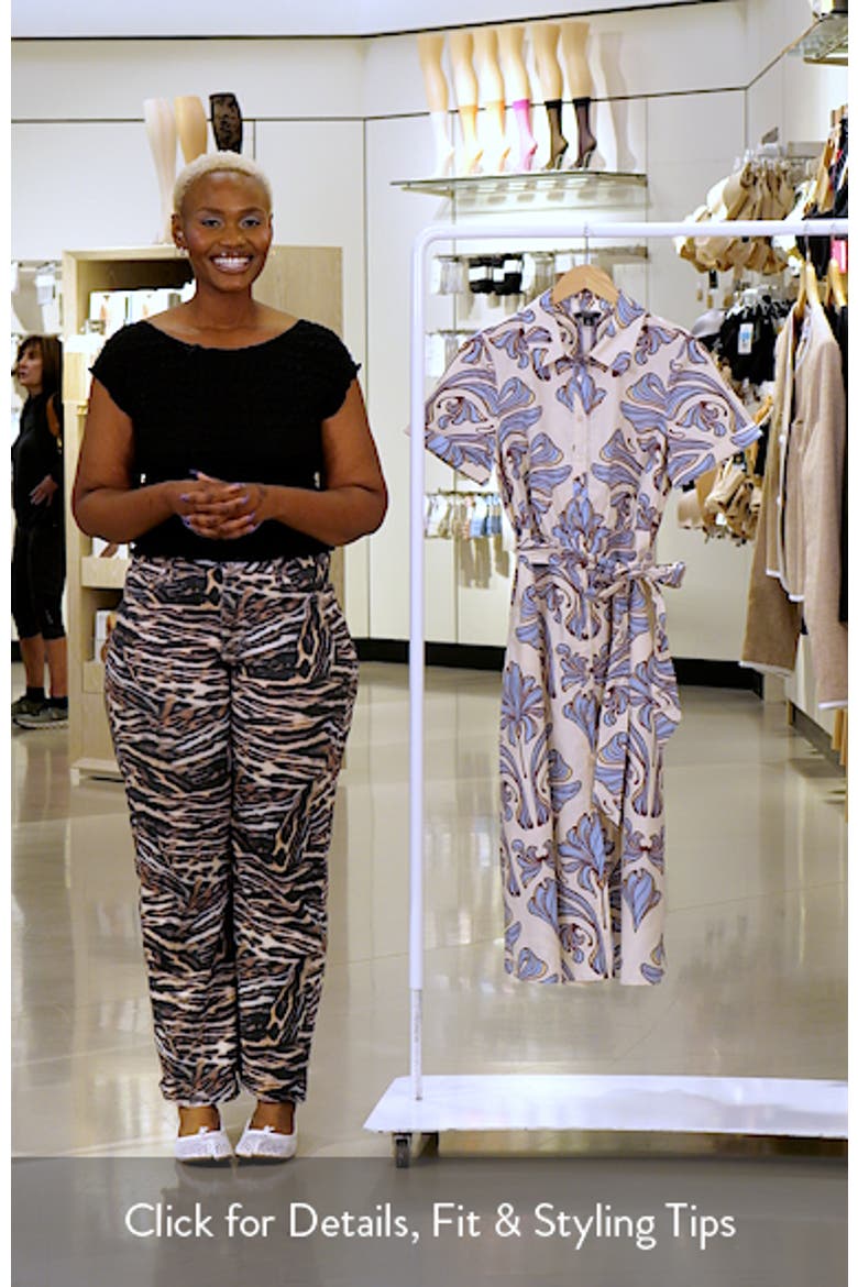 Print Belted Midi Shirtdress