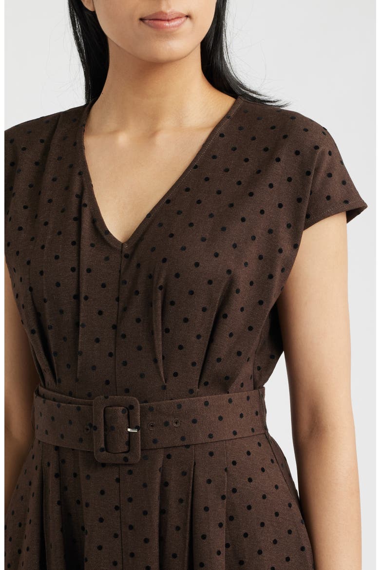 Dot Belted Midi Dress