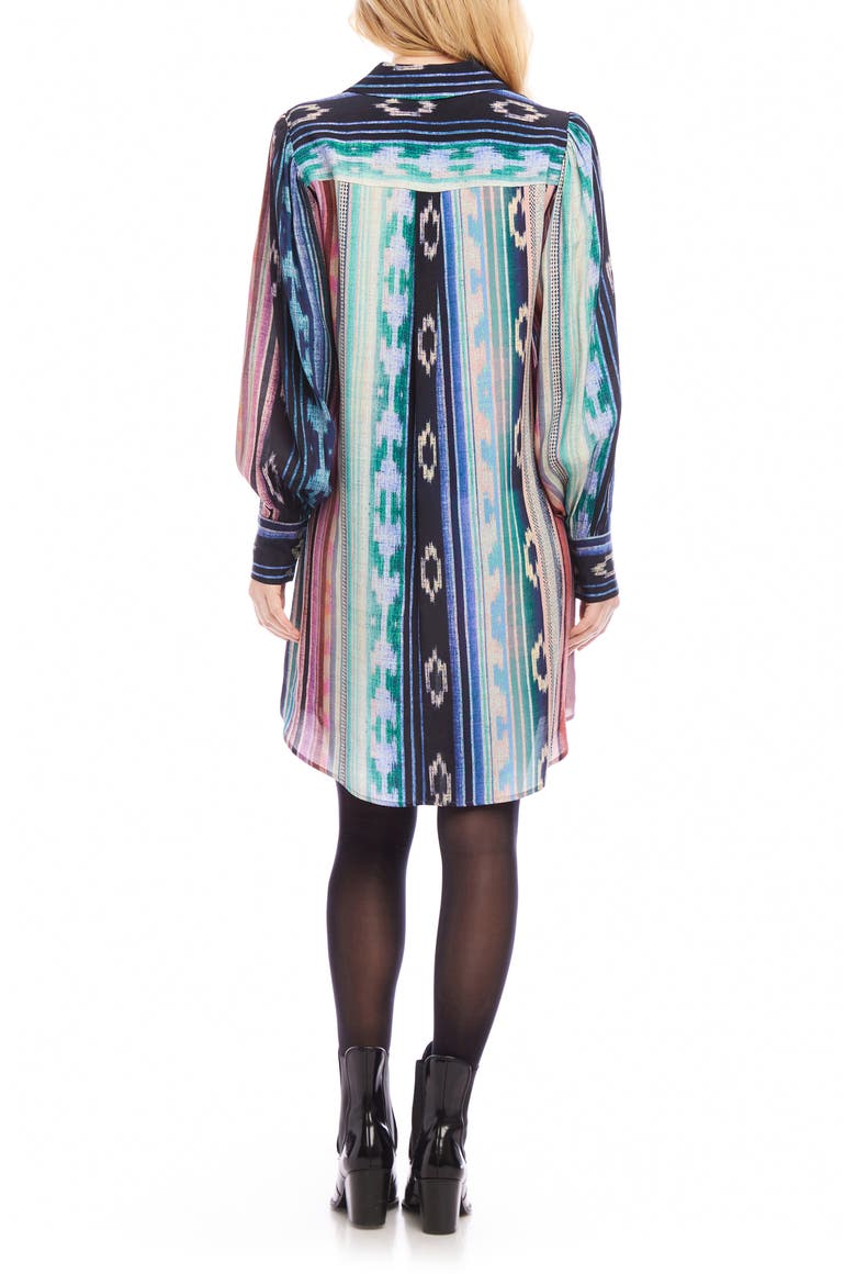 Printed Long Sleeve Shirtdress