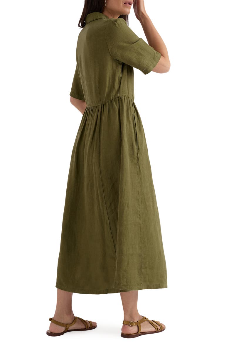 Fen Violet Linen Midi Shirtdress