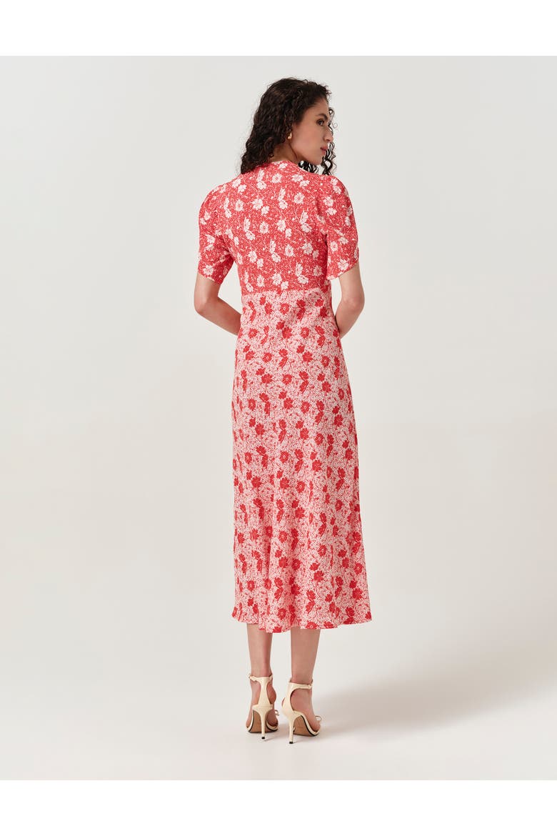 Faye Floral Crepe Midi Dress