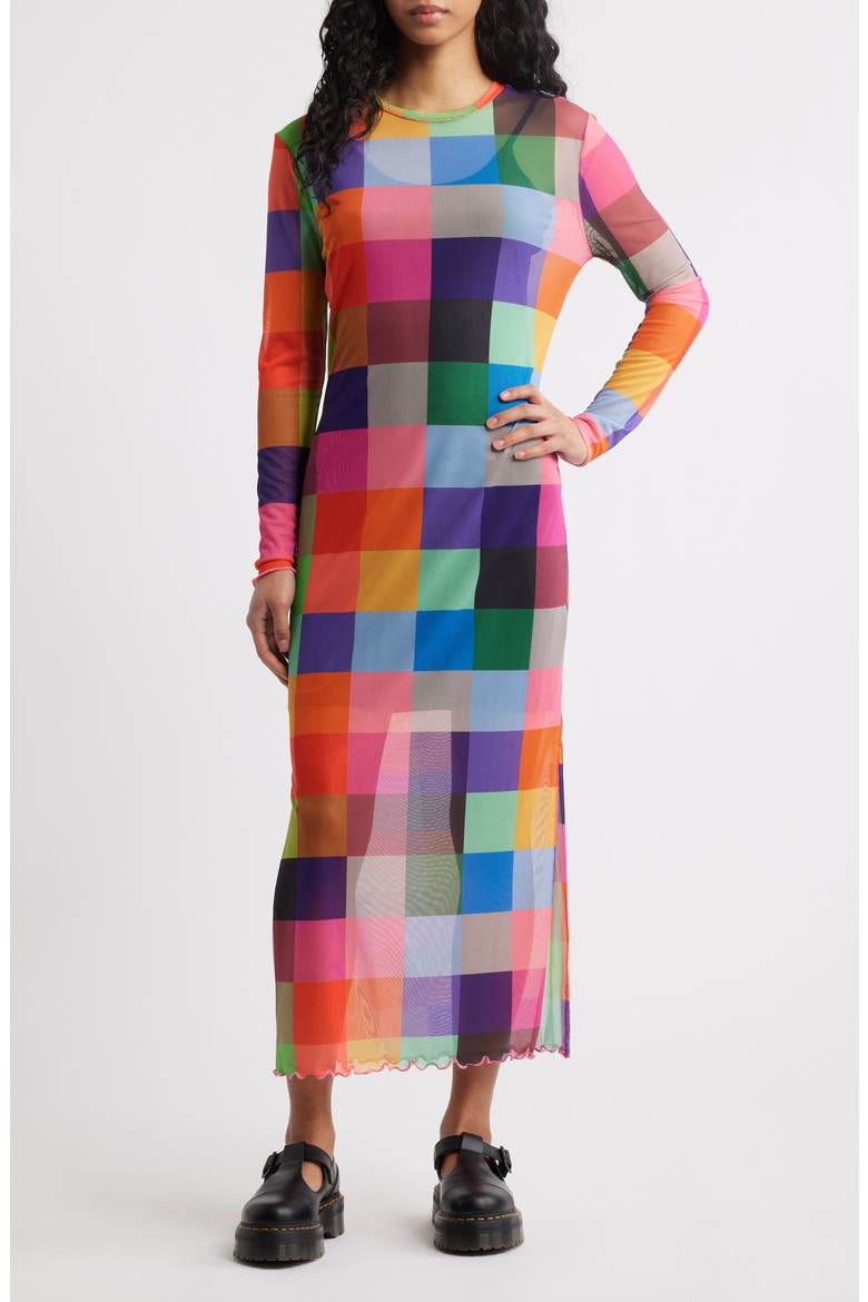 Mad About You Long Sleeve Mesh Midi Dress