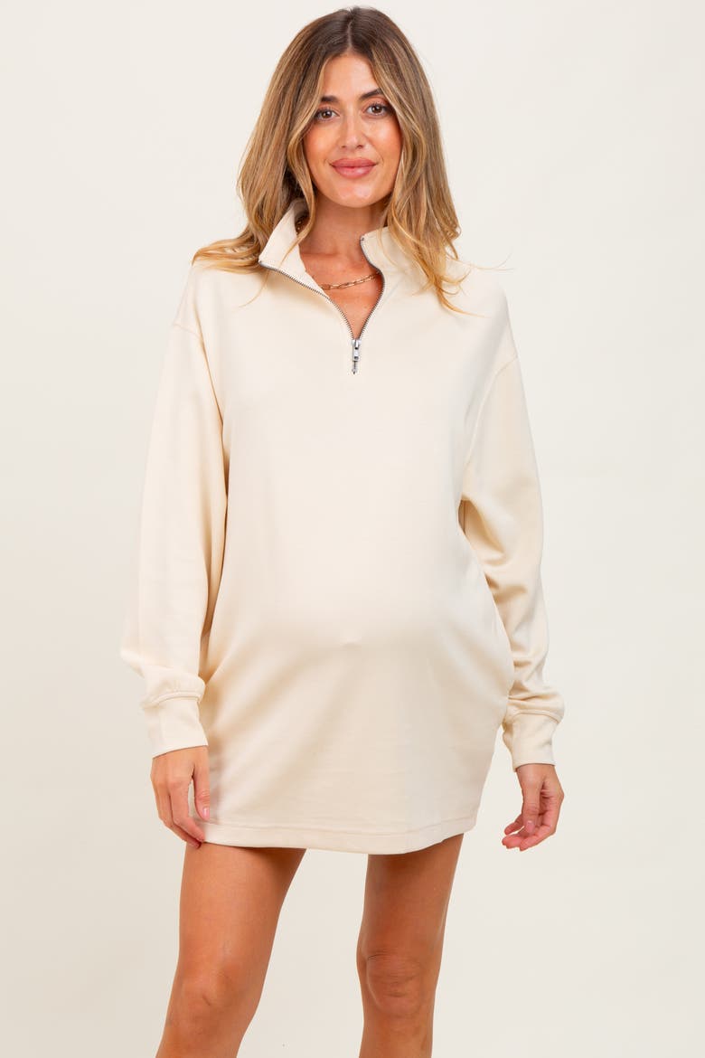Half Zip Long Sleeve Mini Dress