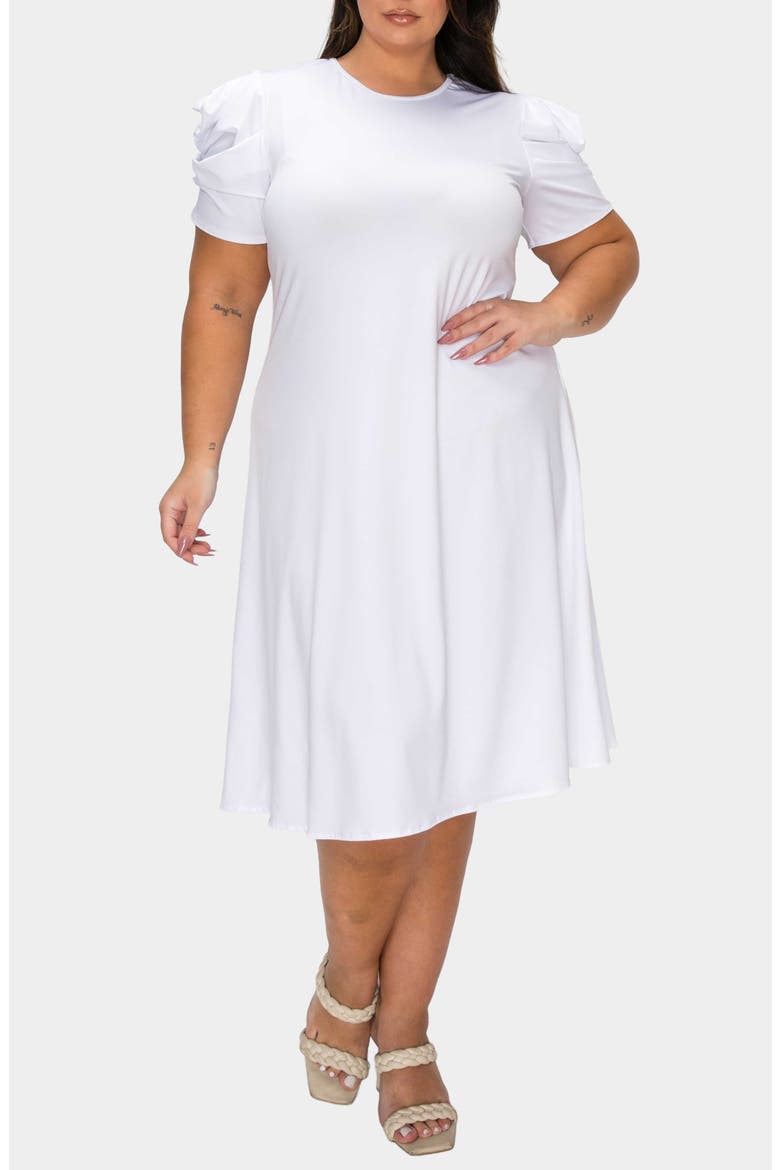 Aleyna Puff Sleeve A-Line Dress