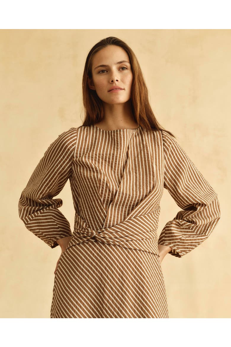 Sadie Striped Seersucker Midi Dress