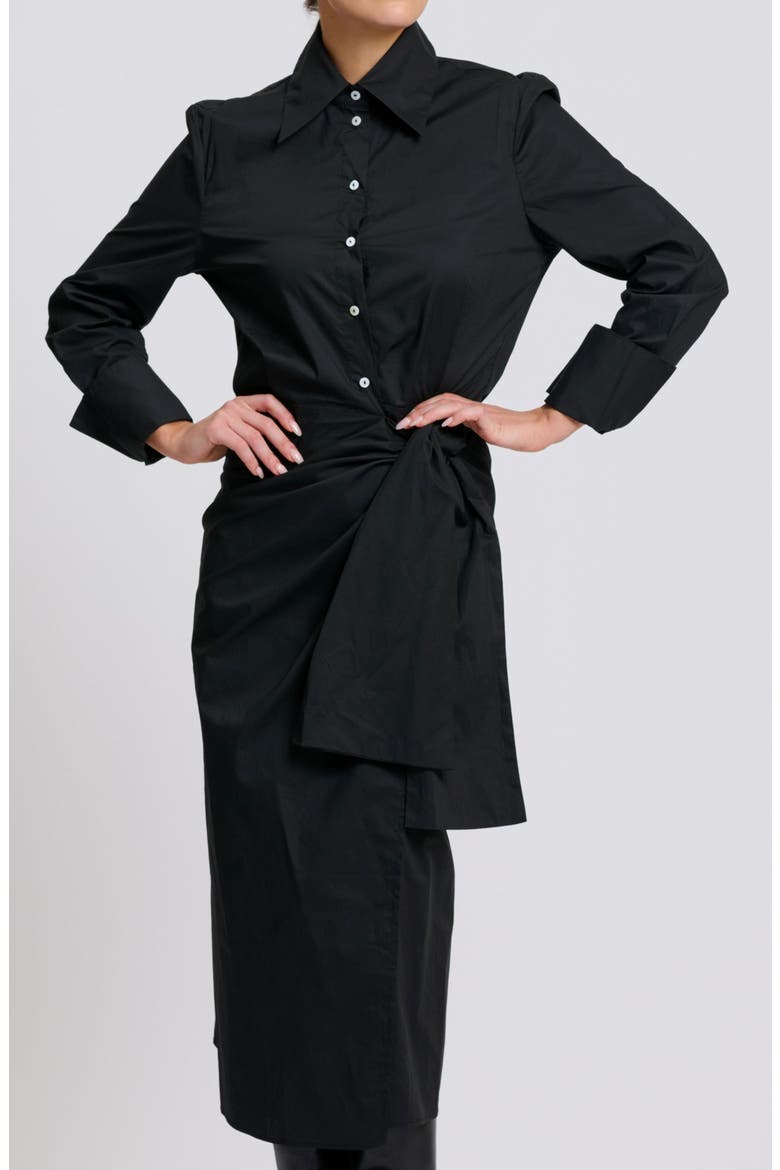 Talita Wrap Tie Waist Midi Shirt Dress