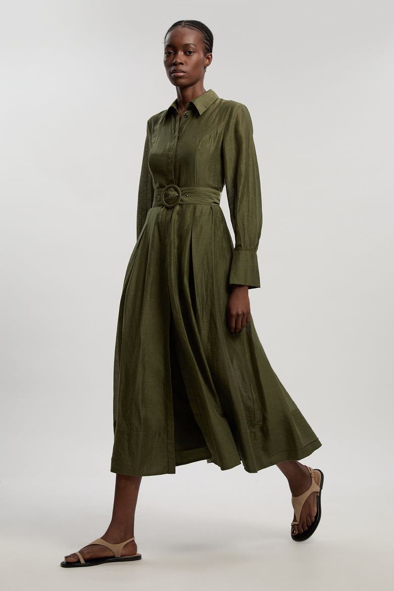 Organdie Midi Shirt Dress