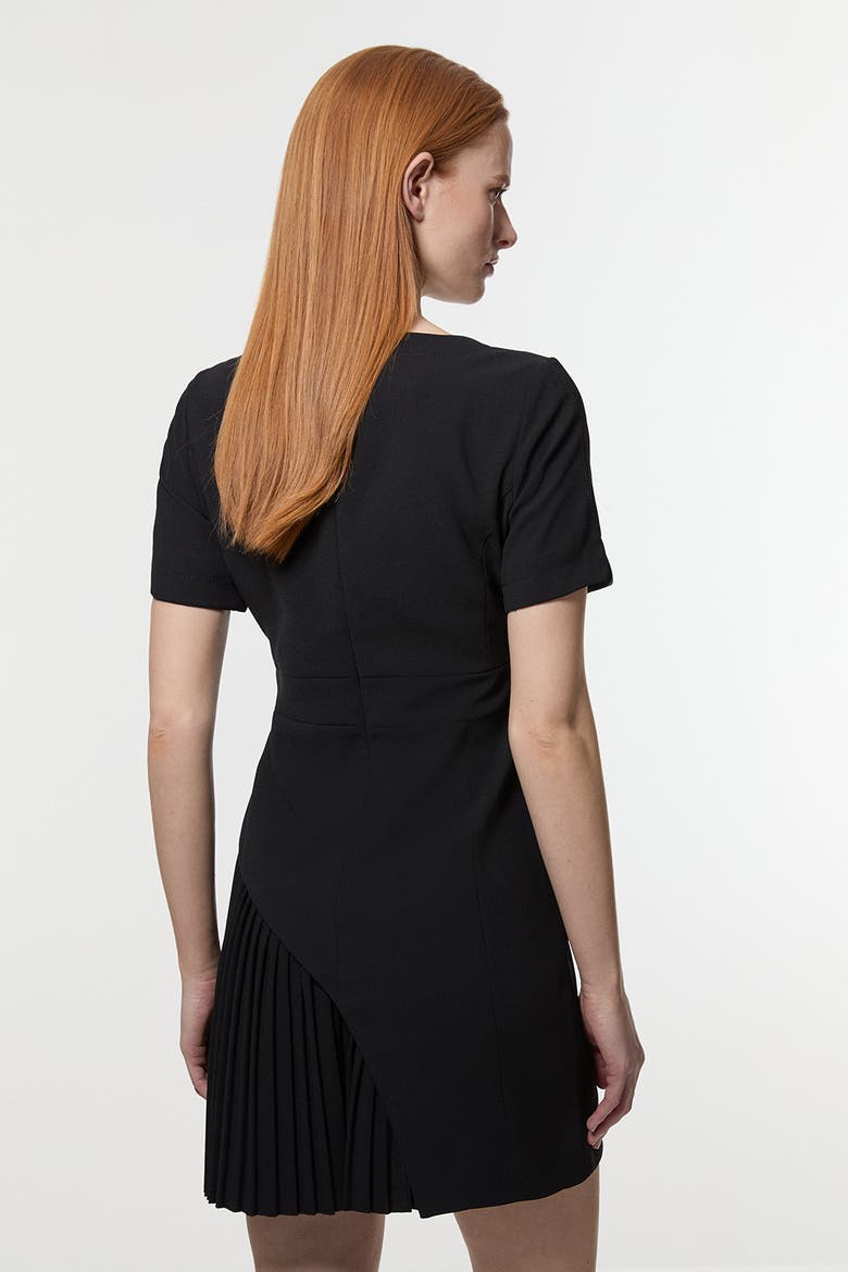 Military Pleat Mini Dress