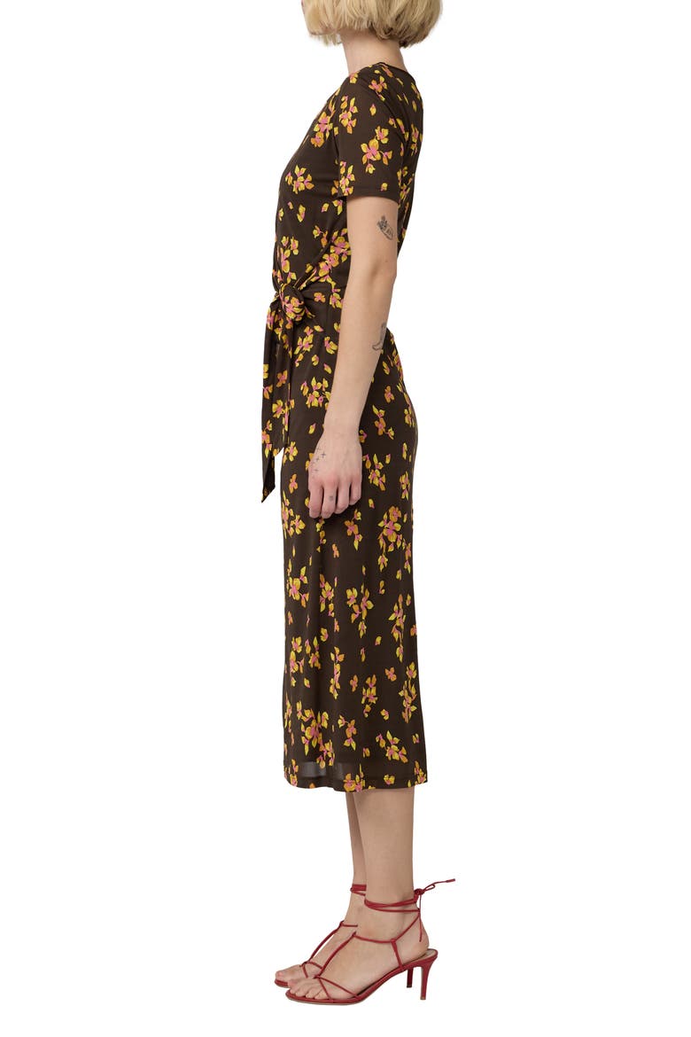 Mandy Floral Wrap Waist Midi Dress