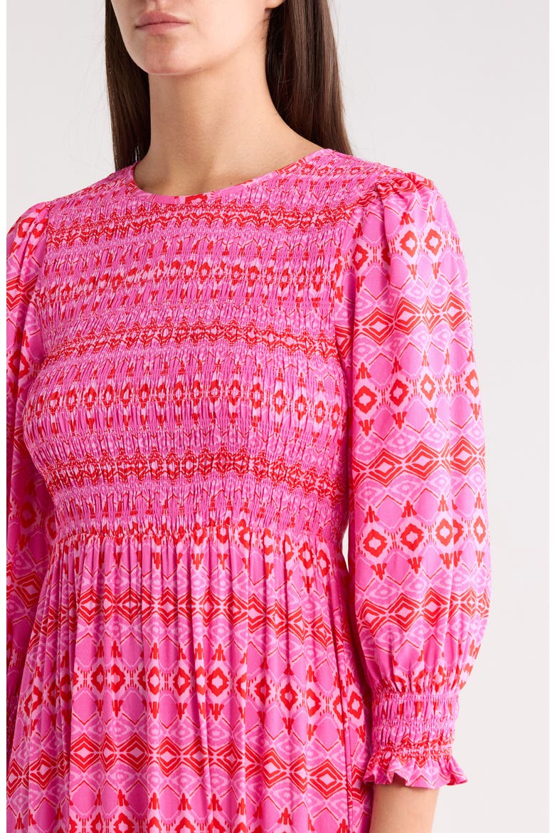 Mirany Ikat Ludlow Smocked Midi Dress