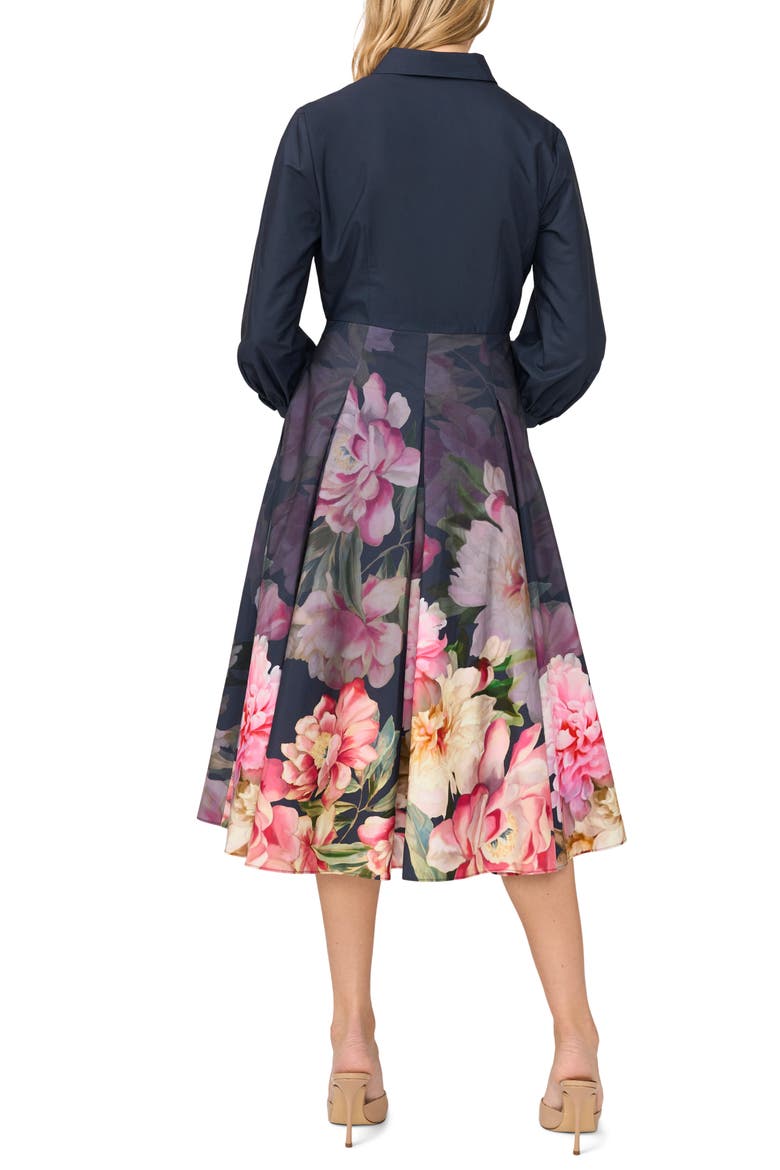 Meredith Placed Floral Cotton Midi Shirtdress