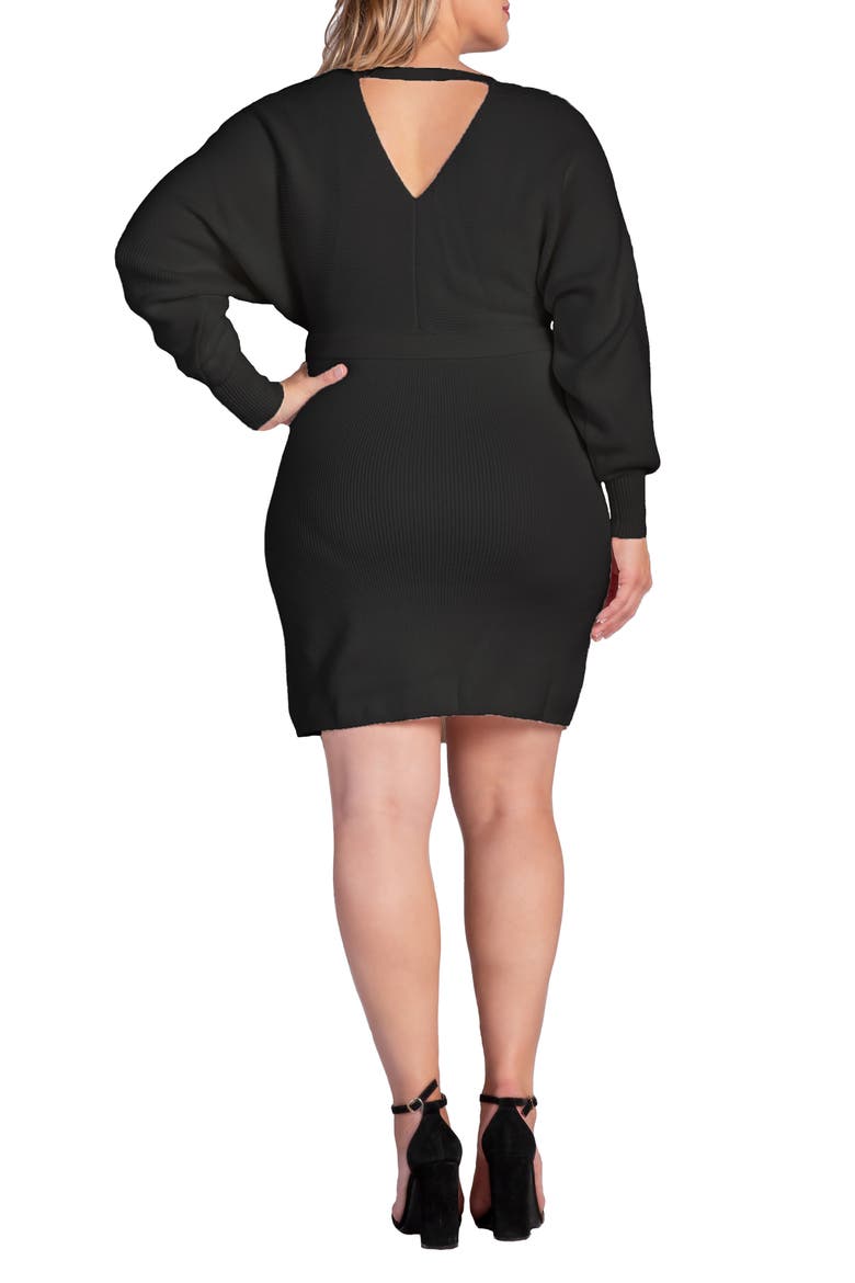 Ursa Long Sleeve Wrap Sweater Minidress