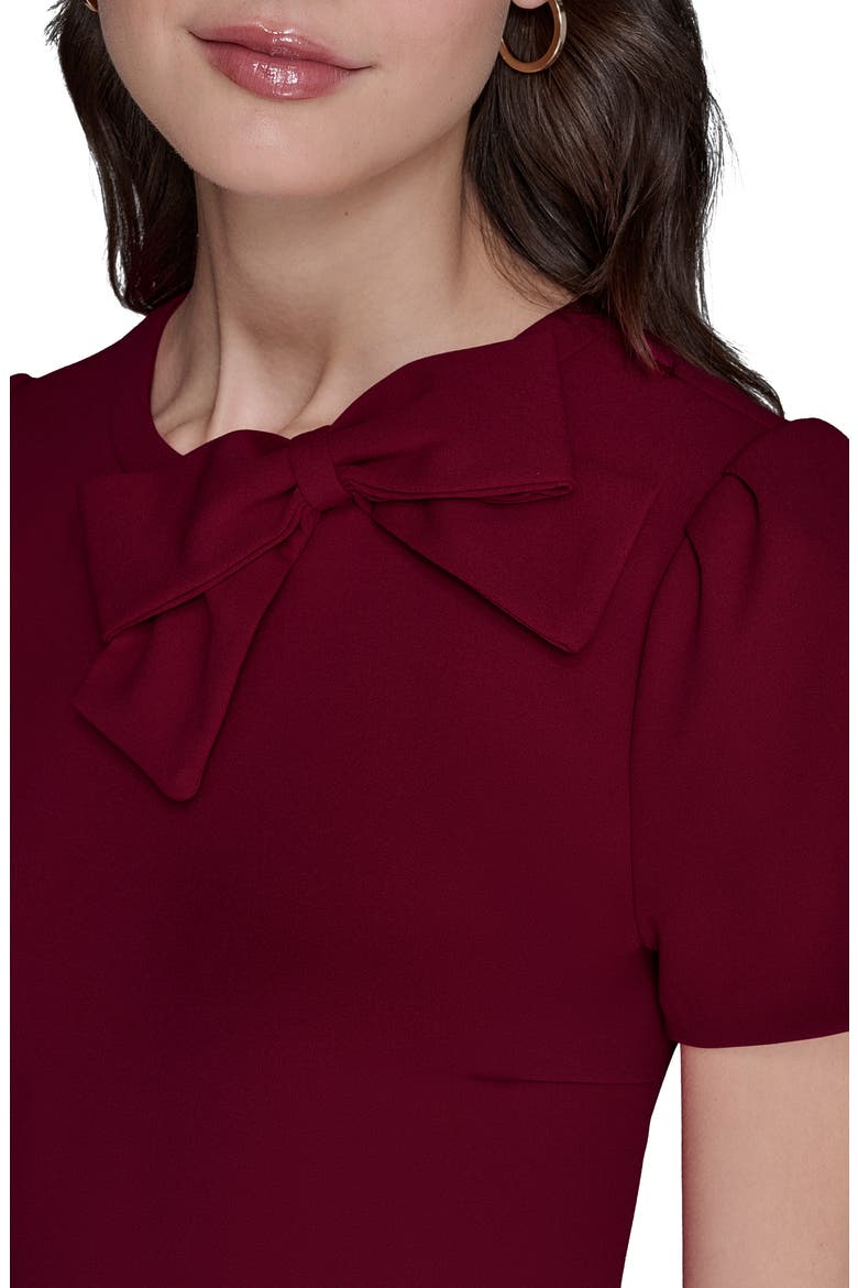 Bow Accent Scuba Crepe Sheath Dress