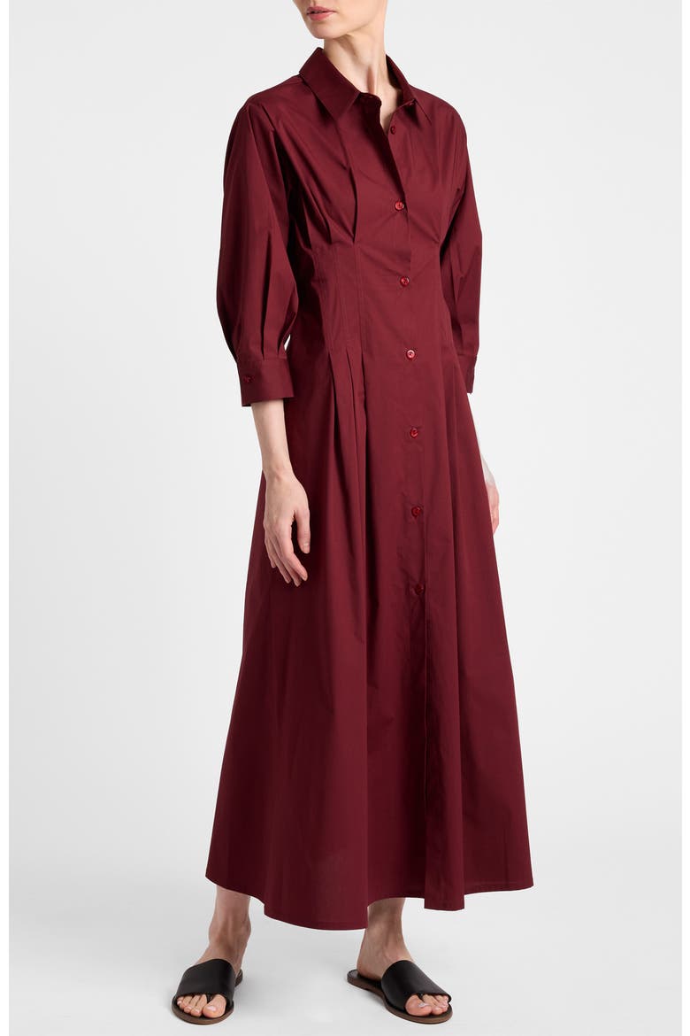 Miley Midi Shirt Dress in Cotton Stretch
