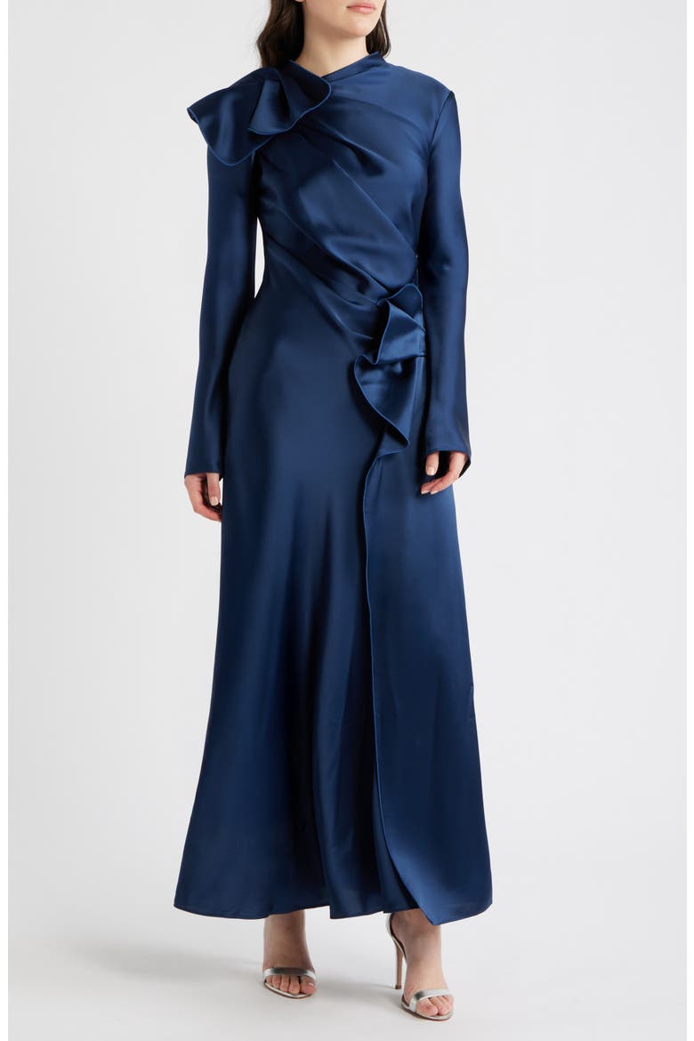 Ramwark Long Sleeve Satin Gown