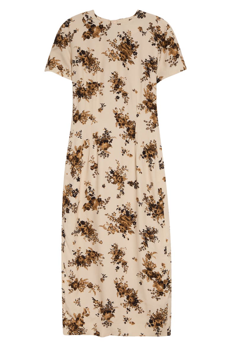 Envers Floral Satin Sheath Midi Dress