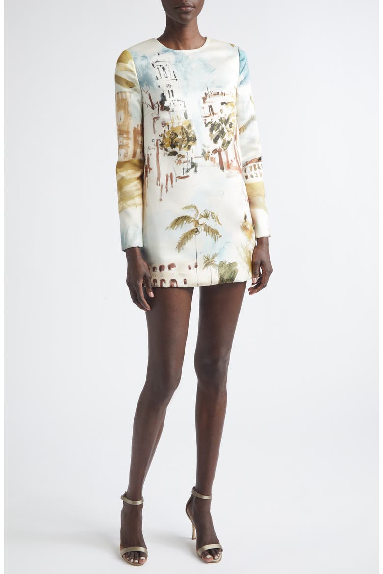 Dominican Landscape Long Sleeve Minidress