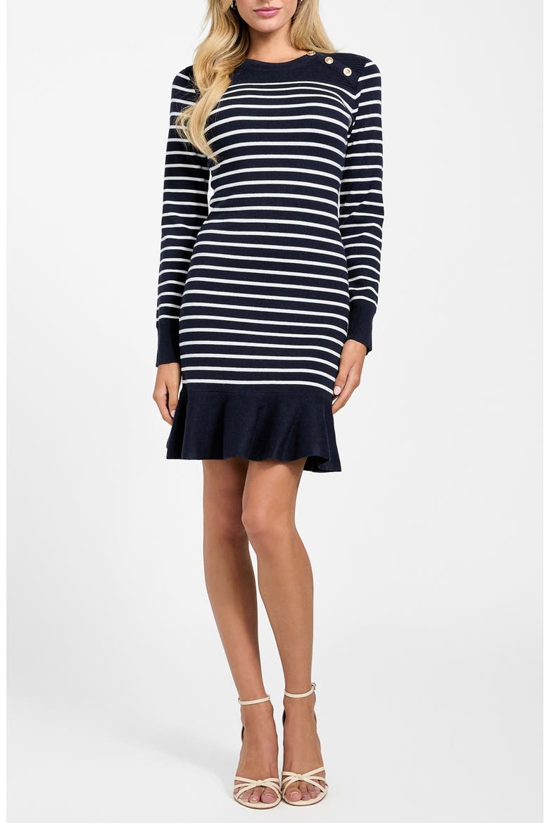 Helen Stripe Long Sleeve Sweater Dress