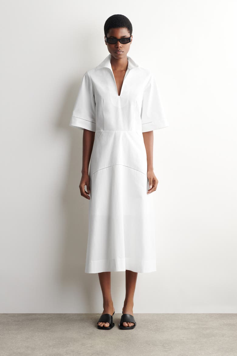 Embroidered Pima Cotton Midi Dress