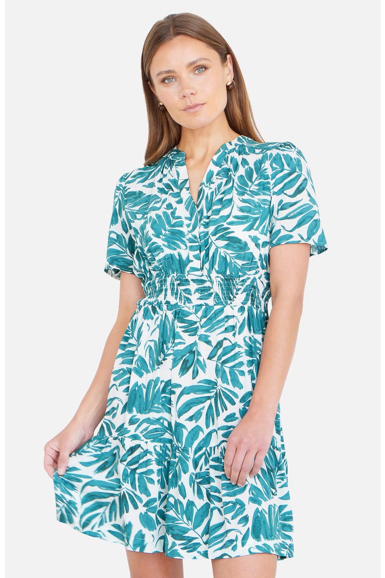 Leaf Print Mini Dress
