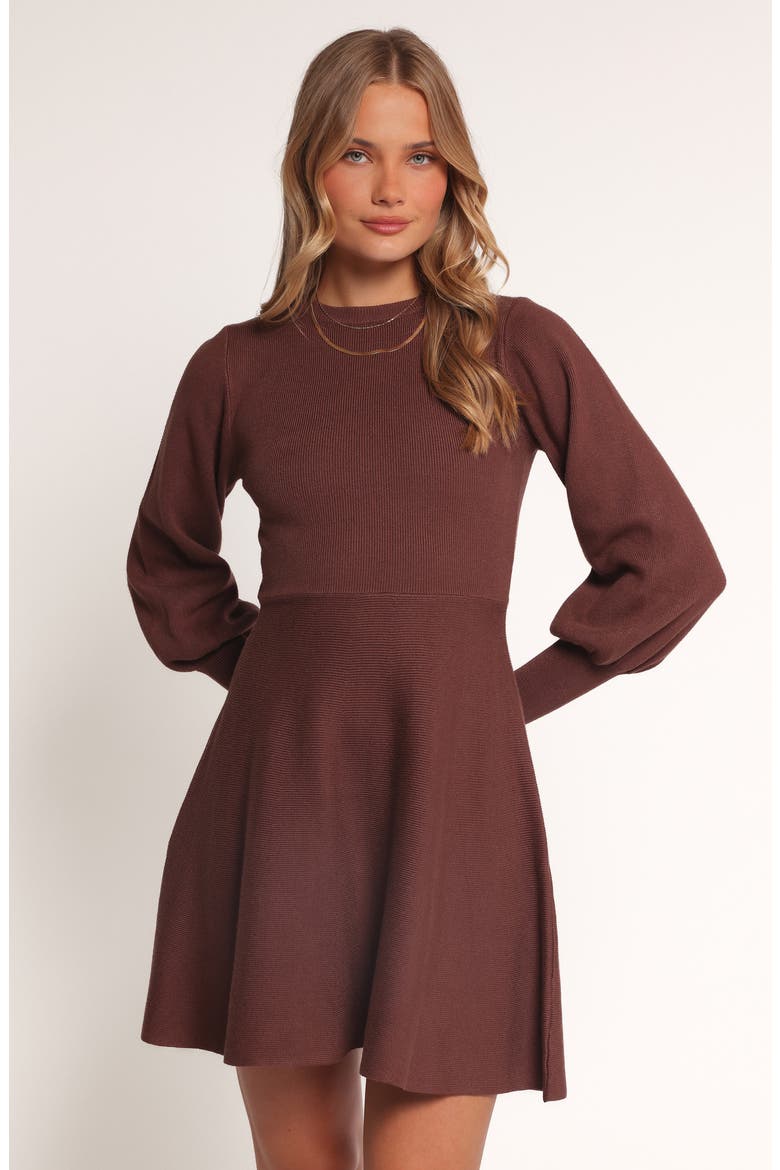 Gigi Long Sleeve Fit & Flare Sweater Minidress