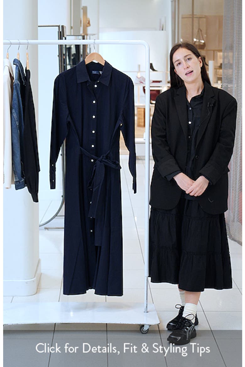 Cotton Canvas Belted Shirtdress