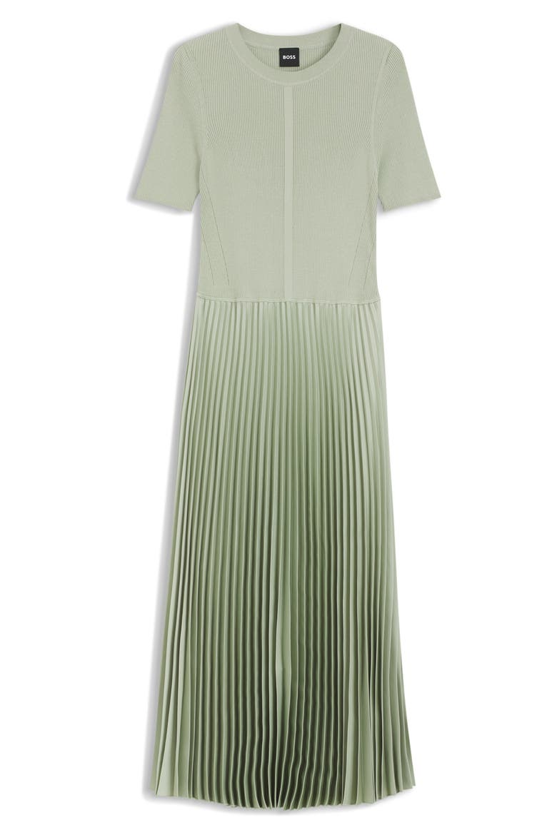 Fadridi Short Sleeve Pleated Midi Dress